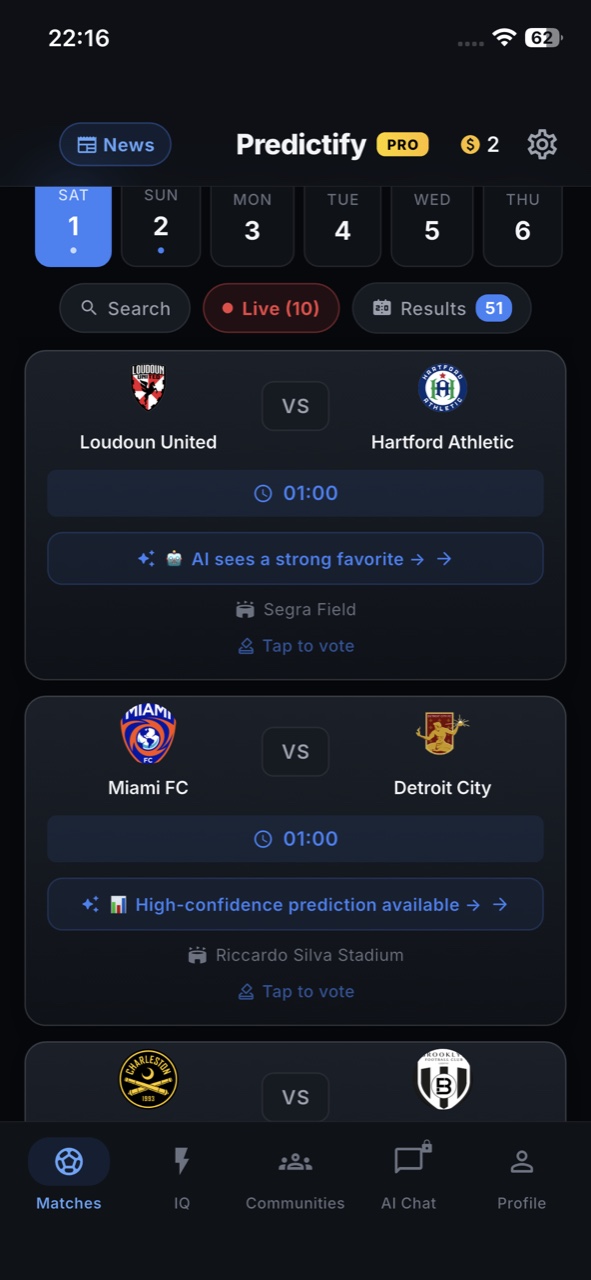 Home match list